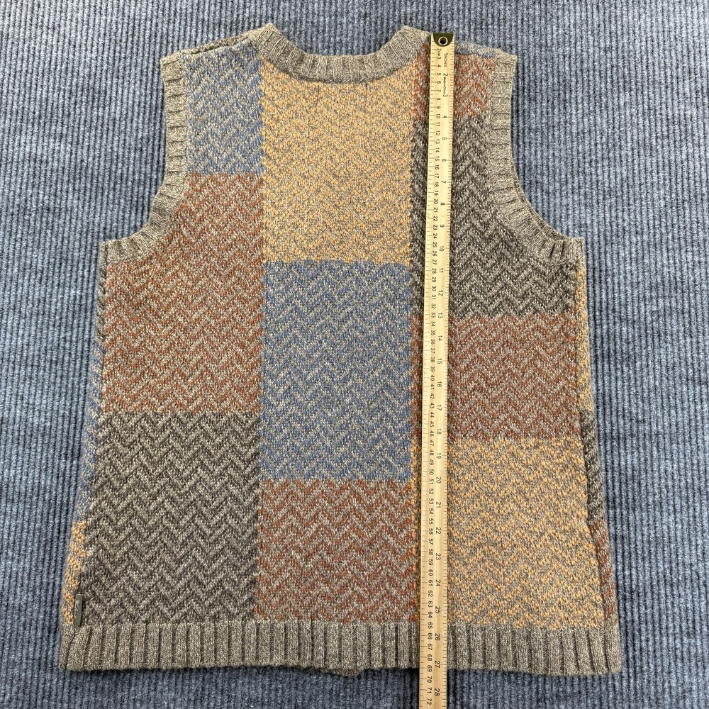 Woolrich‎ Sweater Vest Womens Large Multi Color Lambswool Chevron Knit Patchwork - Picture 10 of 12